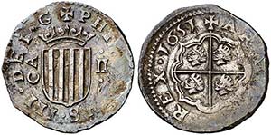 1651. Felipe IV. Zaragoza. 2 reales. (Cal. ... 