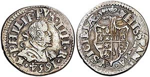 1634. Felipe IV. Nápoles. S/C-M. 1 carlino. ... 