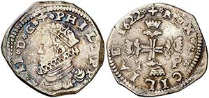1622. Felipe IV. Messina. I-P. 3 tari. (Vti. ... 