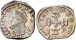 1624. Felipe IV. Messina. I-P. 3 tari. (Vti. ... 