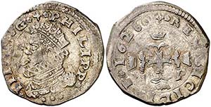 1626. Felipe IV. Messina. I-P. 3 tari. (Vti. ... 