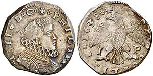 1638. Felipe IV. Messina. I-P. 4 tari. (Vti. ... 
