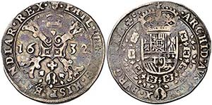1632. Felipe IV. Amberes. 1/4 de patagón. ... 