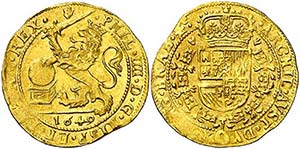 1649. Felipe IV. Amberes. 1 soberano (león ... 
