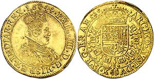 1644. Felipe IV. Amberes. Doble soberano. ... 