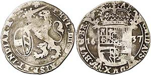 1637. Felipe IV. Bruselas. 1 escalín. (Vti. ... 