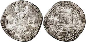 1628. Felipe IV. Bruselas. 1/4 de patagón. ... 