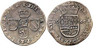 1644. Felipe IV. Brujas. 1 liard. (Vti. 455) ... 