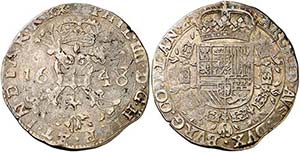 1648. Felipe IV. Brujas. 1 patagón. (Vti. ... 