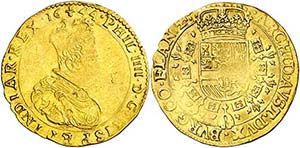 1644. Felipe IV. Brujas. Doble soberano. ... 