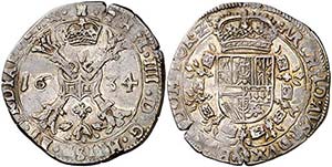 1634. Felipe IV. Tournai. 1/2 patagón. ... 