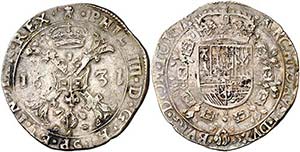 1631. Felipe IV. Tournai. 1 patagón. (Vti. ... 