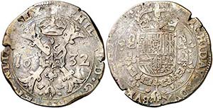 1632. Felipe IV. Tournai. 1 patagón. (Vti. ... 