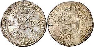 1633. Felipe IV. Tournai. 1 patagón. (Vti. ... 