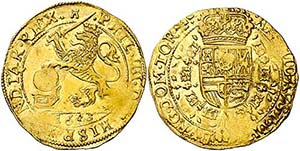 1648. Felipe IV. Tournai. 1 soberano (león ... 