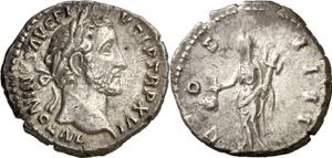 (152-153 d.C.). Antonino pío. Denario. ... 