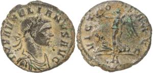 (274-275 d.C.). Aureliano. Denario de cobre. ... 