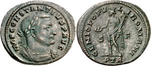 (305-306 d.C.). Constancio I, Cloro. ... 