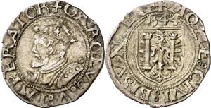 1544. Carlos I. Besançon. 1 carlos. (Vti. ... 