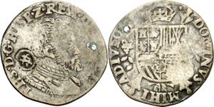 1566. Felipe II. Nimega. 1/5 de escudo. ... 