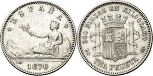 1870*1873. I República. DEM. 1 peseta. (AC. ... 
