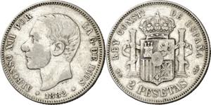 1882*1881. Alfonso XII. MSM. 1 peseta. (AC. ... 