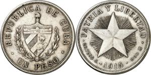 Cuba. 1915. 1 peso. (Kr. 15.1). Leves ... 