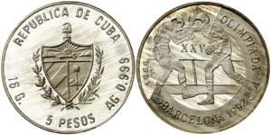 Cuba. 1989. 5 pesos. (Kr. 224.1). Olimpiada ... 