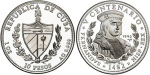 Cuba. 1990. 10 pesos. (Kr. 228) V Centenario ... 