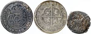 Lote de 3 monedas españolas en plata: 1 ... 