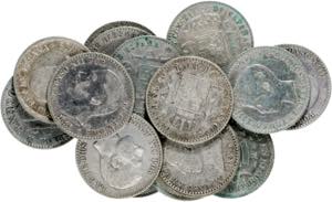 1869 a 1926. 50 céntimos. Lote de 15 ... 