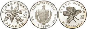 Cuba. 1980 y 1981. 5 pesos. Flora cubana, ... 