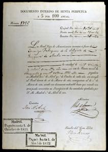 1831. Documento interino de Renta Perpetua a ... 