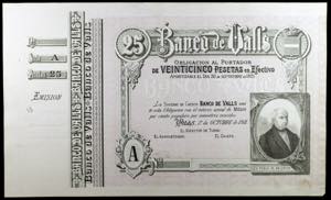 1911. Banco de Valls. 25 pesetas. 1 de ... 