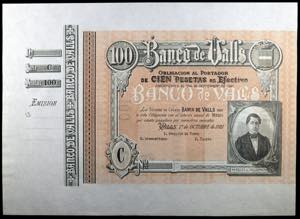 1921. Banco de Valls. 100 pesetas. 1 de ... 
