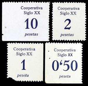 Barcelona. Cooperativa Siglo XX. 0,50, 1, 2 ... 