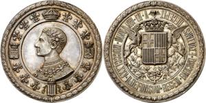1875. Alfonso XII. Barcelona. Medalla. ... 