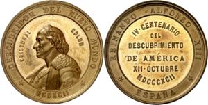1892. Alfonso XIII. IV Centenario del ... 