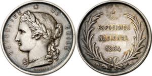Chile. 1884. Exposición Nacional. Medalla. ... 