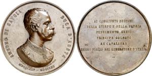 Italia. 1890. Muerte de Amadeo. Medalla. ... 