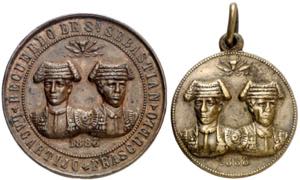 1883. Alfonso XII. Lote de 2 medallas. San ... 