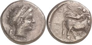 (300-275 a.C.). Italia. Neapolis. Didracma. ... 