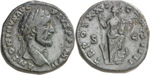 (157-158 d.C.). Antonino pío. Sestercio. ... 