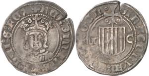 Ferran II (1479-1516). Zaragoza. Medio real. ... 