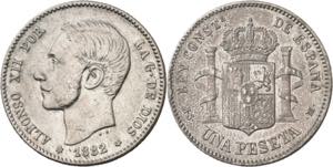 1882*1882. Alfonso XII. MSM. 1 peseta. (AC. ... 