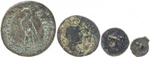 Lote de 4 bronces griegos de distintas cecas ... 