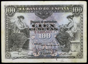 1906. 100 pesetas. (Ed. B97a) (Ed. 313a). 30 ... 