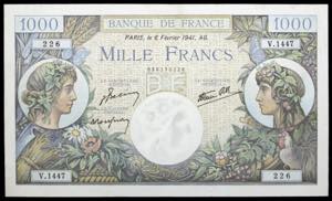 Francia. 1941. Banco de Francia. 1000 ... 