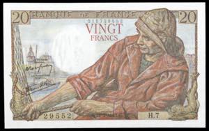 Francia. 1942. Banco de Francia. 20 francos. ... 