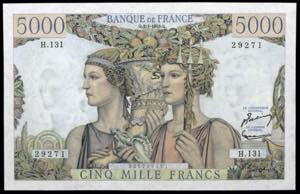 Francia. 1953. Banco de Francia. 5000 ... 